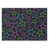 カッコいい、おもしろい、明るい動的ネオン星パターン テーブルクロス (正面(横))