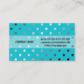 カッコいい,エレガントア輝くア青水玉模様 名刺 (裏面)