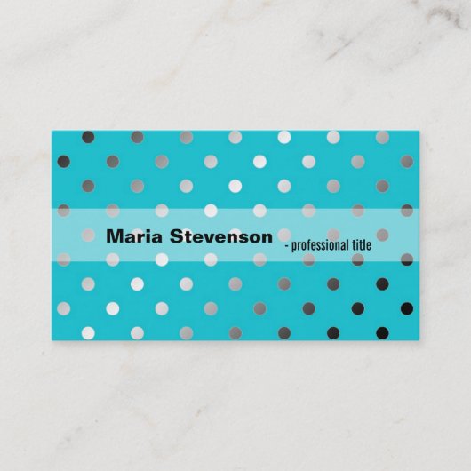 カッコいい,エレガントア輝くア青水玉模様 名刺 (正面)