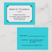 カッコいい、エレガントシンプル青い情報 予約カード (正面/裏面)