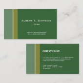 カッコいい、エレガントプロフェッショナル緑のプロファイルカード 名刺 (正面/裏面)