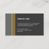 カッコいい、エレガントプロフェッショナル黒/グレーのプロファイル 名刺 (裏面)