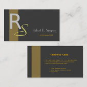 カッコいい, エレガントmonogram黒の名刺 名刺 (正面/裏面)