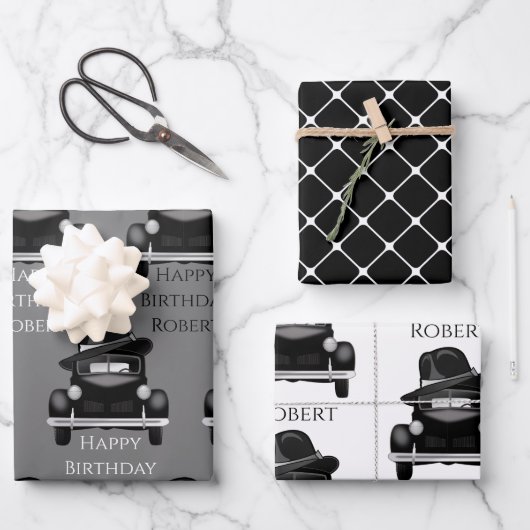 カッコいい&クラシックパーソナライズされた車 ラッピングペーパーシート (正面)