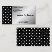 カッコいい,クラシック白黒水玉模様 名刺 (正面/裏面)