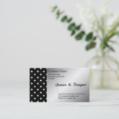 カッコいい,クラシック白黒水玉模様 名刺 (スタンド正面)