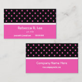 カッコいい,シンプルピンクエレガント水玉模様のビジネスカー 名刺 (正面/裏面)