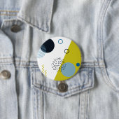 カッコいい、トレンディー、モダンメンフィス、緑色のジオメトリ 缶バッジ (インサイチュ)