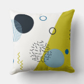 カッコいい、トレンディー、モダン、メンフィスの青緑の幾何学的 クッション (裏面)