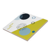 カッコいい、トレンディー、モダン、メンフィスの青緑の幾何学的 タイル (側面)