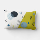 カッコいい、トレンディー、モダン、メンフィスの青緑の幾何学的 ランバークッション (裏面)