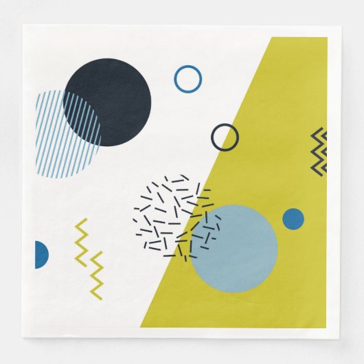 カッコいい,トレンディー,モダン，メンフィス青幾何学模様 (正面)