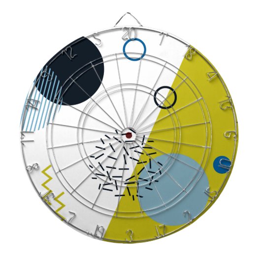 カッコいい,トレンディー,モダン，メンフィス青幾何学模様 ダーツボード (正面)