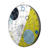 カッコいい,トレンディー,モダン，メンフィス青幾何学模様 ダーツボード (正面右)