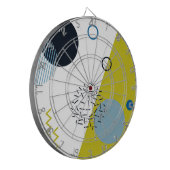 カッコいい,トレンディー,モダン，メンフィス青幾何学模様 ダーツボード (正面左)