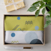 カッコいい,トレンディー,モダン，メンフィス青幾何学模様 薄葉紙 (ギフト)