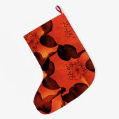 カッコいい,トレンディー,ユニーク花のパターンのデジタルアート ラージクリスマスストッキング (裏面 (吊り時))