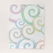 カッコいい,トレンディー，波モダン水色ブラシ ジグソーパズル (縦)