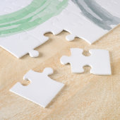 カッコいい,トレンディー，波モダン水色ブラシ ジグソーパズル (側面)