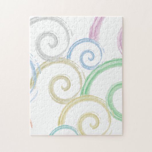 カッコいい,トレンディー,波モダン水色ブラシ ジグソーパズル (縦)