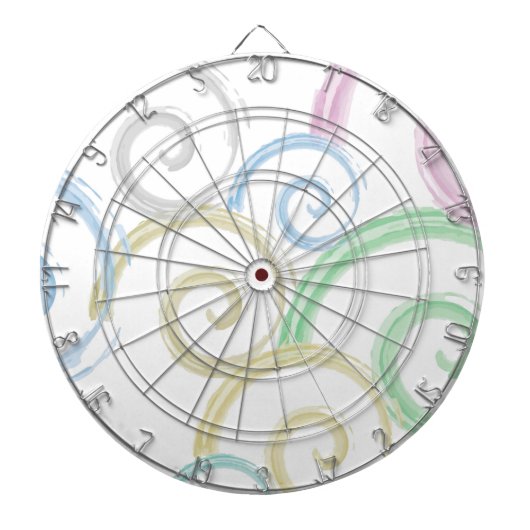カッコいい,トレンディー，波モダン水色ブラシ ダーツボード (正面)