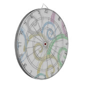 カッコいい,トレンディー，波モダン水色ブラシ ダーツボード (正面左)