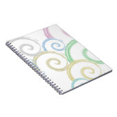 カッコいい,トレンディー,波モダン水色ブラシ ノートブック (右側)