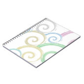 カッコいい,トレンディー,波モダン水色ブラシ ノートブック (左側)