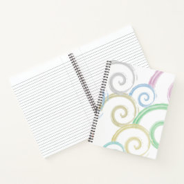 カッコいい,トレンディー，波モダン水色ブラシ ノートブック