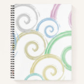 カッコいい,トレンディー，波モダン水色ブラシ ノートブック (正面)