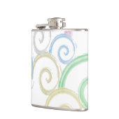 カッコいい,トレンディー，波モダン水色ブラシ フラスク (左)