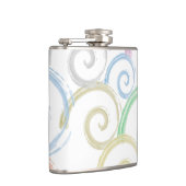 カッコいい,トレンディー，波モダン水色ブラシ フラスク (右)