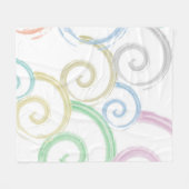 カッコいい,トレンディー，波モダン水色ブラシ フリースブランケット (正面(横))