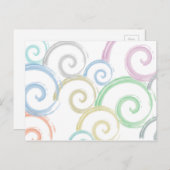 カッコいい,トレンディー,波モダン水色ブラシ ポストカード (正面/裏面)