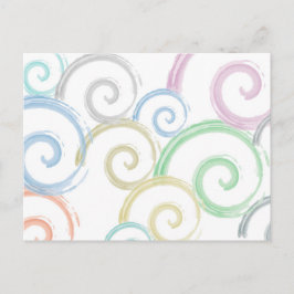 カッコいい,トレンディー，波モダン水色ブラシ ポストカード