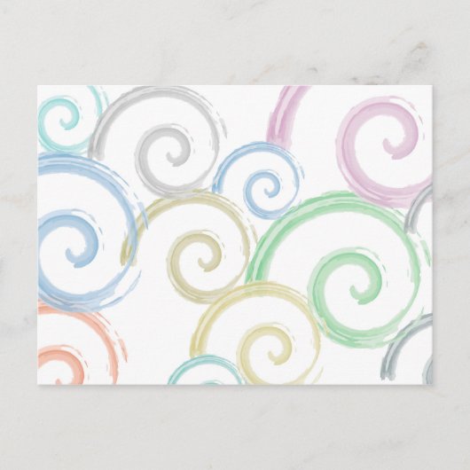カッコいい,トレンディー,波モダン水色ブラシ ポストカード (正面)