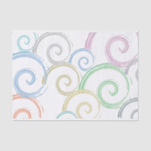 カッコいい,トレンディー，波モダン水色ブラシ 薄葉紙 (正面)