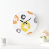 カッコいい、トレンディー、都市、モダンな絵筆の芸術 ラージ壁時計 (ホーム)