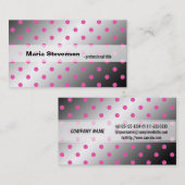 カッコいい、ピモダンッ輝くク&グレー水玉模様 名刺 (正面/裏面)