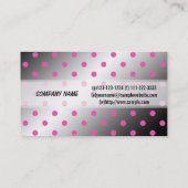 カッコいい、ピモダンッ輝くク&グレー水玉模様 名刺 (裏面)