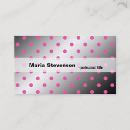 カッコいい、ピモダンッ輝くク&グレー水玉模様 名刺