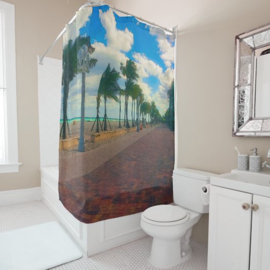 カッコいい&ブリーズアットハリウッドビーチ シャワーカーテン (インサイチュ)