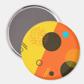 カッコいい,モダントレンディー，都市メンフィスイラストレーション マグネット (正面/裏面)