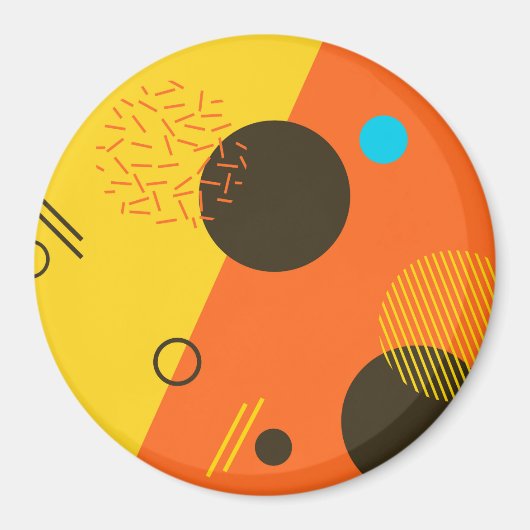 カッコいい,モダントレンディー，都市メンフィスイラストレーション マグネット (正面)