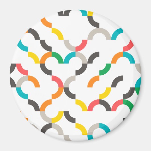 カッコいい, モダン,カラフル,トレンディー円の幾何学的 マグネット (正面)