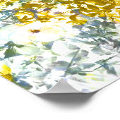 カッコいい,モダン，黄色の灰色のロマンチックな花のパターンd ポスター (角)