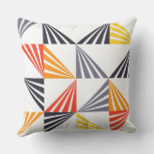 カッコいい、ユニークで、粋な、都市、多彩な三角形 クッション (裏面)
