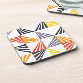 カッコいい、ユニークで、粋な、都市、多彩な三角形 コースター (左側)