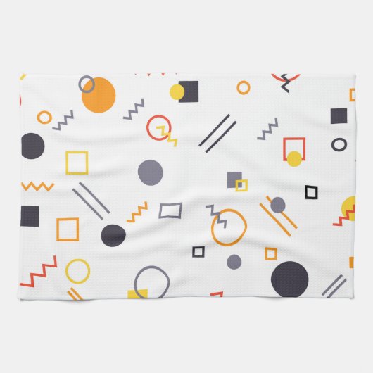 カッコいい,ユニークトレンディー，都市抽象芸術イラストレーション キッチンタオル (横)