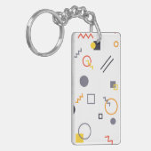 カッコいい,ユニークトレンディー，都市抽象芸術イラストレーション キーホルダー (正面左)